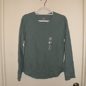 NWT GAP Waffle Thermal Top Shirt Long Sleeve T-Shirt Green